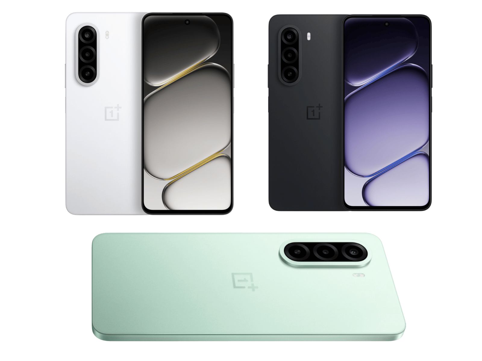 Pilihan warna OnePlus Turbo 6X berupa putih, hitam, dan hijau