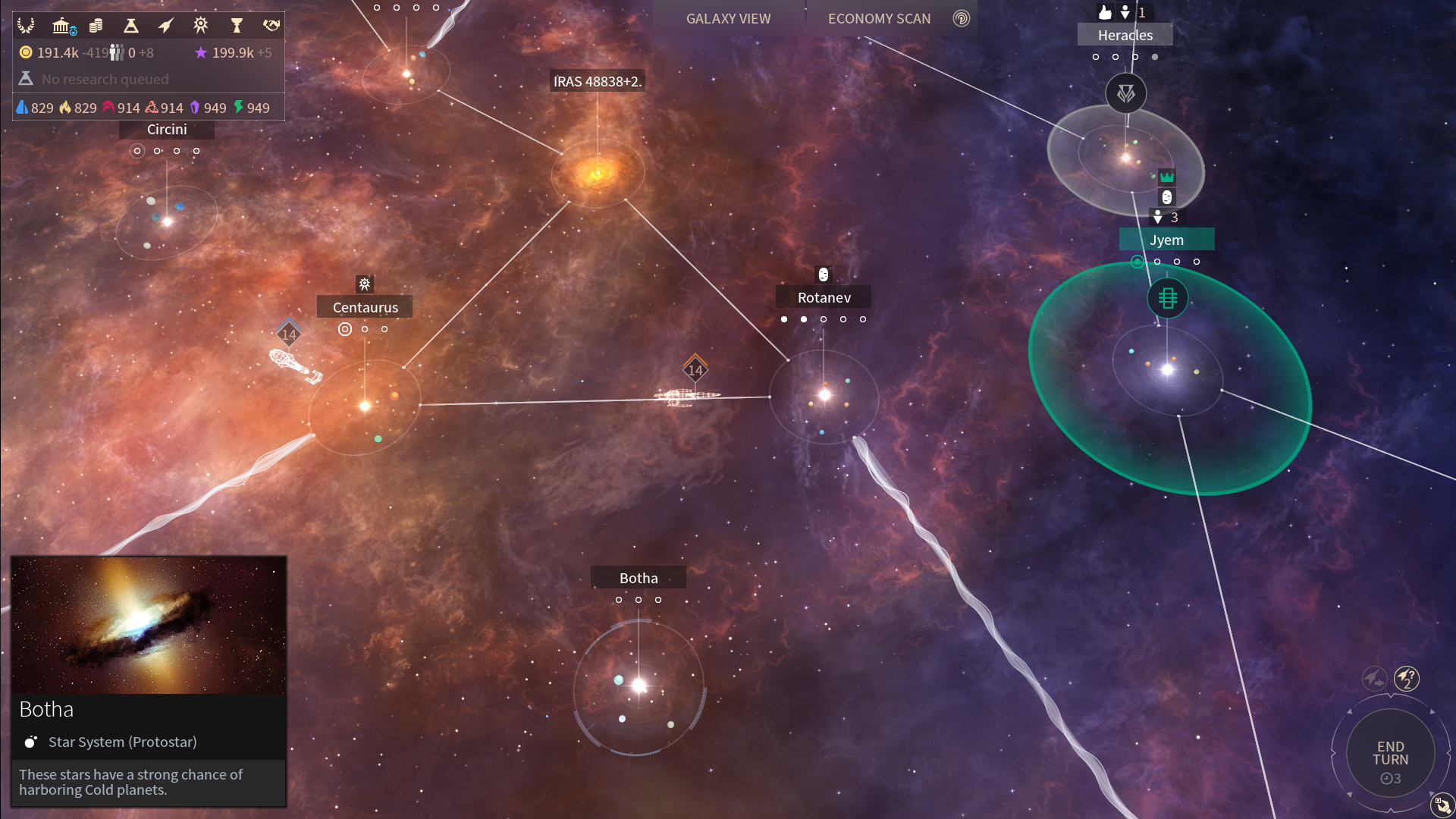 Another gameplay screenshot from ENDLESS Space 2 depicting space battle preparation and fleet deployment.