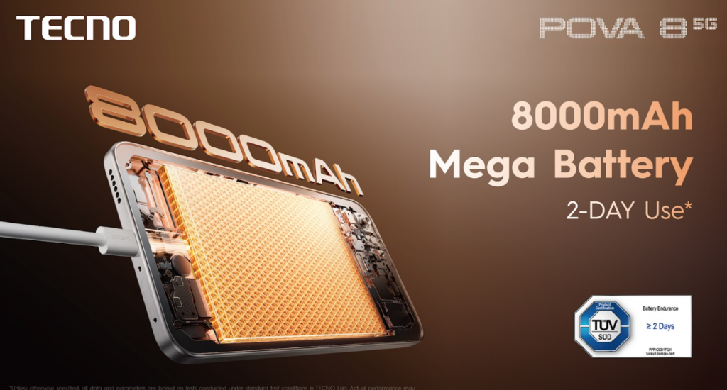 Alive Matrix LED lighting on Tecno Pova 8 5G