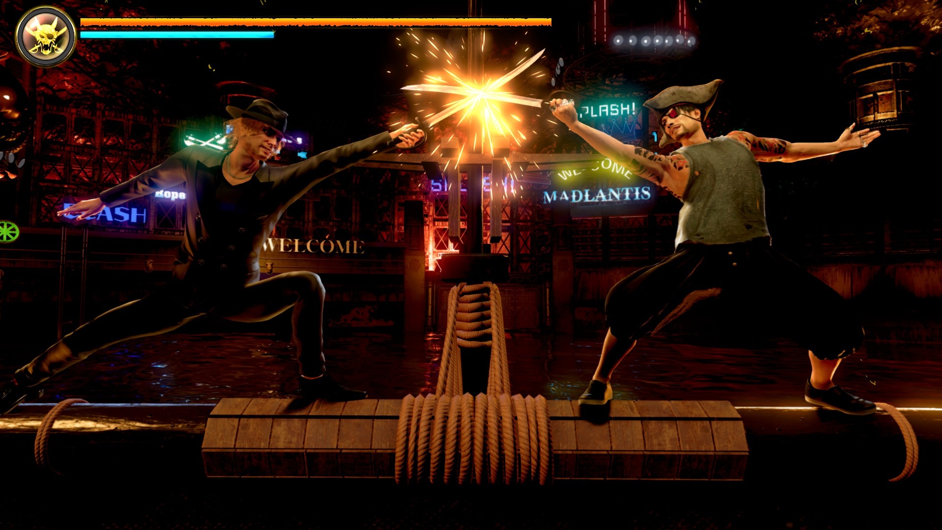 Screenshot gameplay Like a Dragon Pirate Yakuza in Hawaii memperlihatkan aksi pertarungan karakter utama di darat