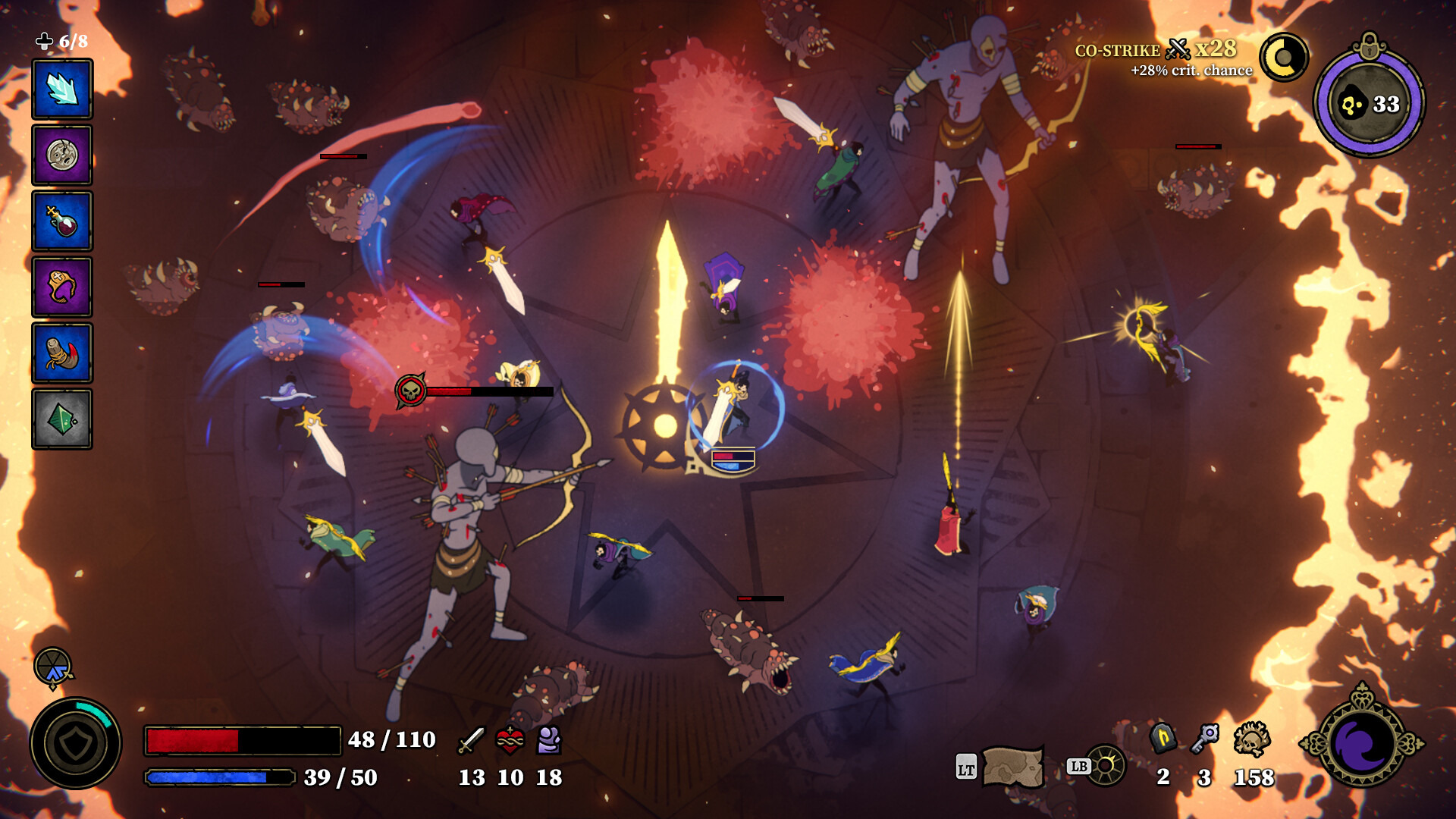 33 Immortals gameplay showing intense 33-player co-op action