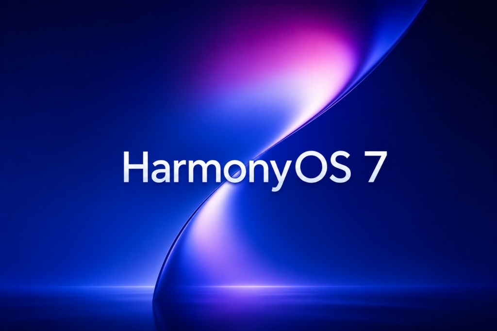 HarmonyOS 7 interface showcasing 3D spatial design