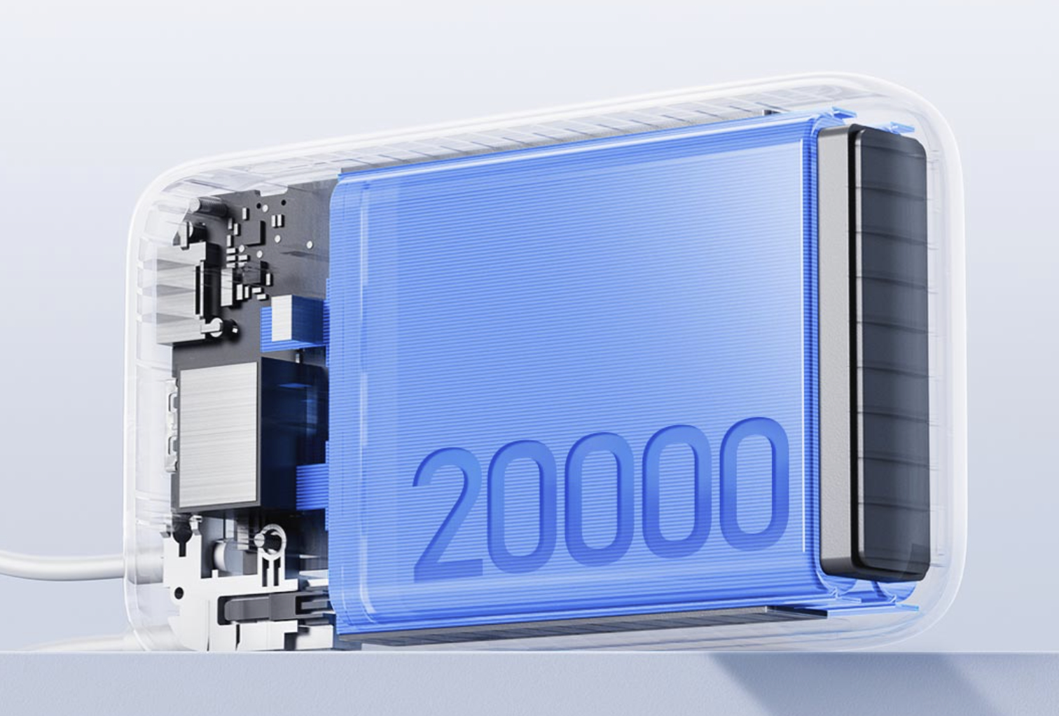 Xiaomi 20,000mAh Power Bank with Built-in Cable front view