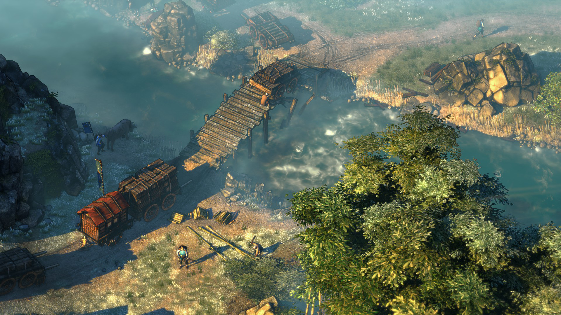 An image showing several characters in Shadow Tactics: Blades of the Shogun.